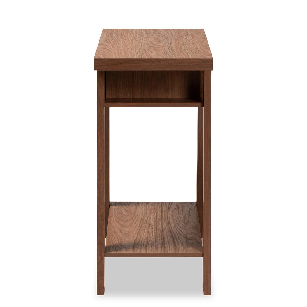 Herman Modern and Contemporary Walnut Brown Finished Wood 1-Drawer Console Table. Picture 15