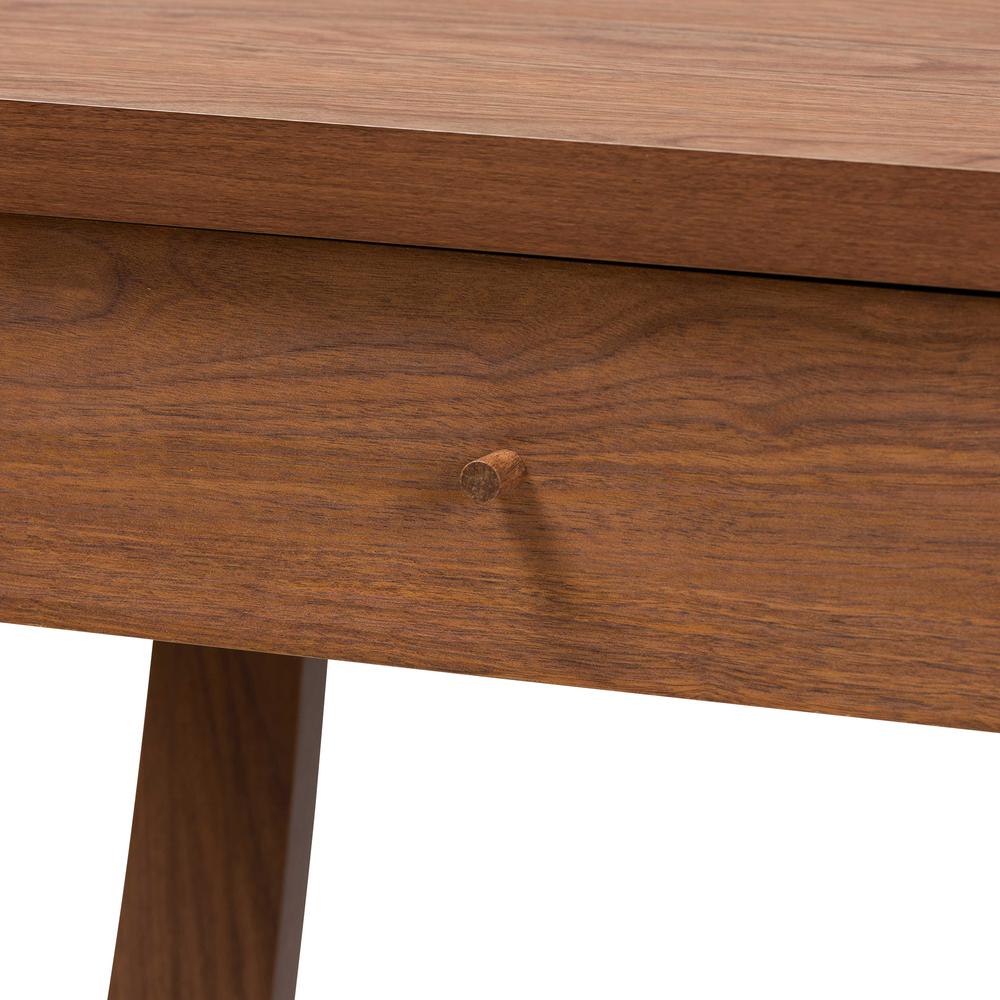 Herman Modern and Contemporary Walnut Brown Finished Wood 1-Drawer Console Table. Picture 17