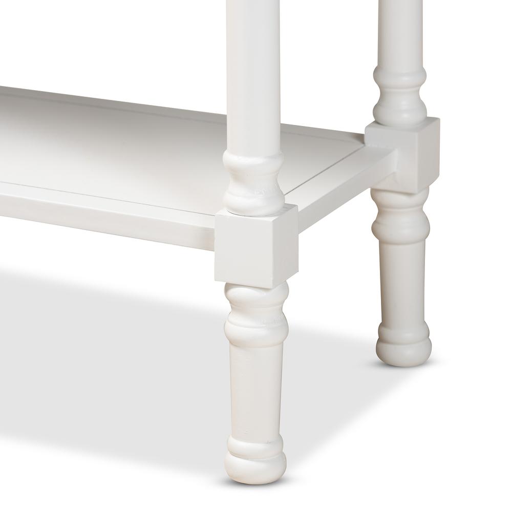 Garvey French Provincial White Finished Wood 3-Drawer Entryway Console Table. Picture 15