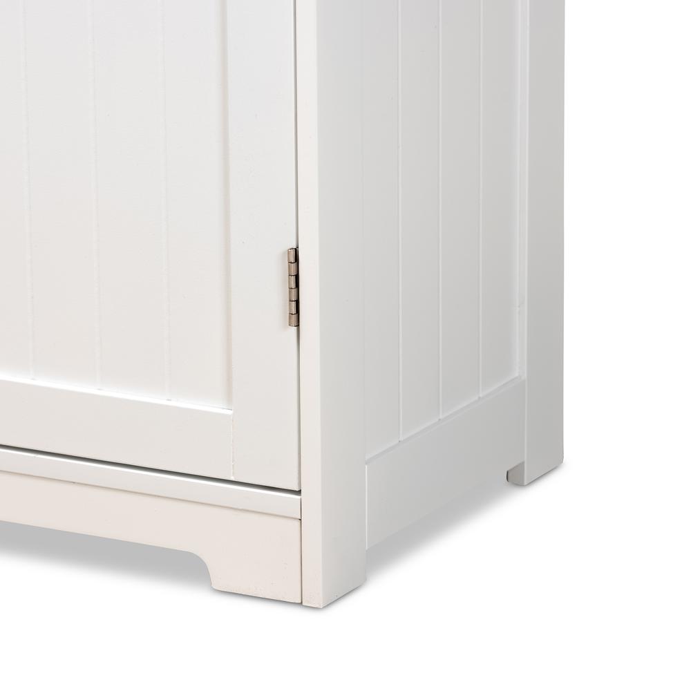 White Finished Wood 4-Drawer Bathroom Storage Cabinet. Picture 16