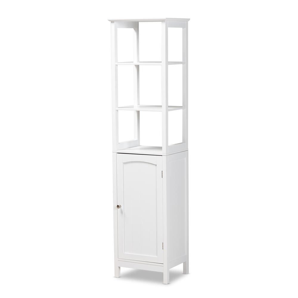 Beltran Modern and Contemporary White Finished Wood Bathroom Storage Cabinet. Picture 11