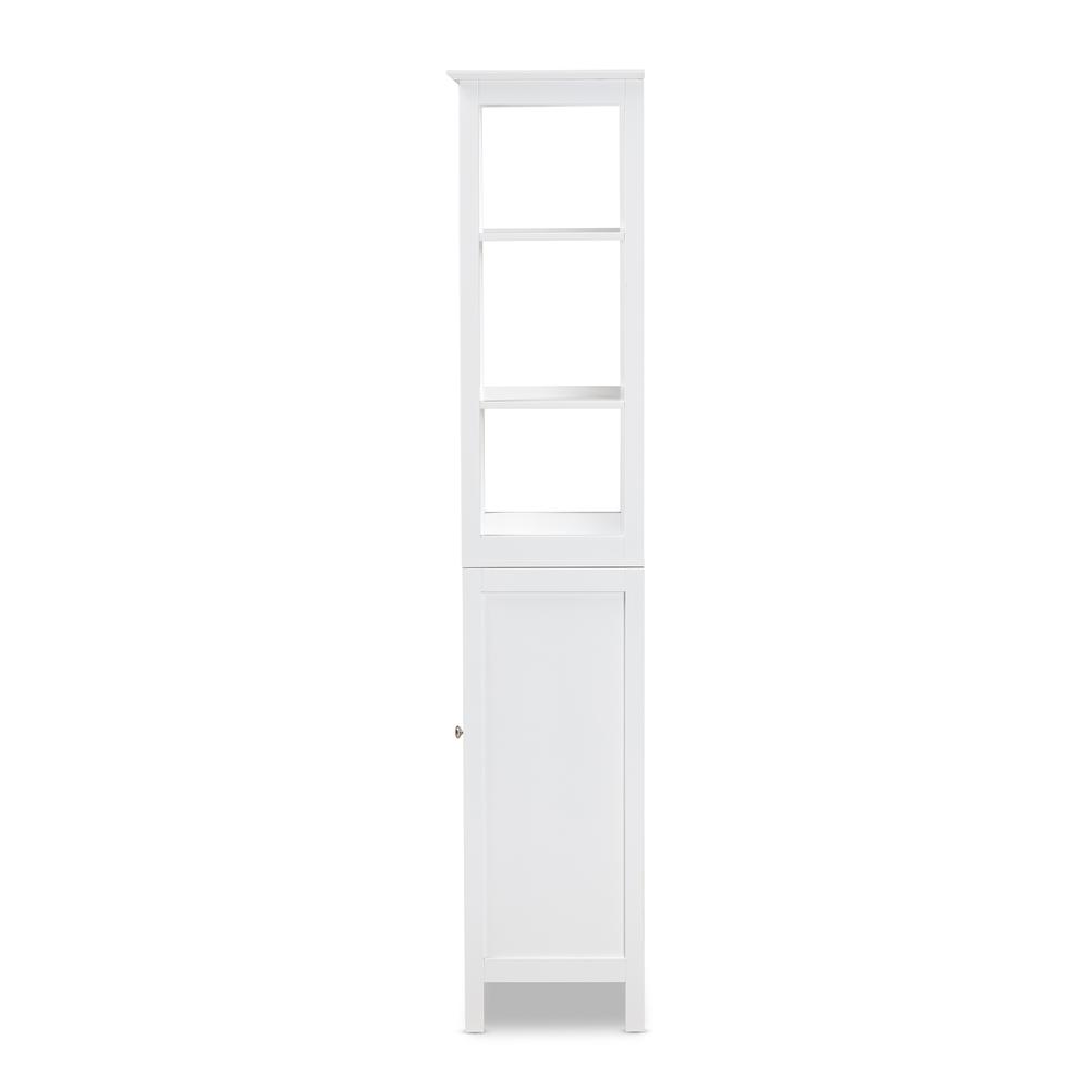 Beltran Modern and Contemporary White Finished Wood Bathroom Storage Cabinet. Picture 14