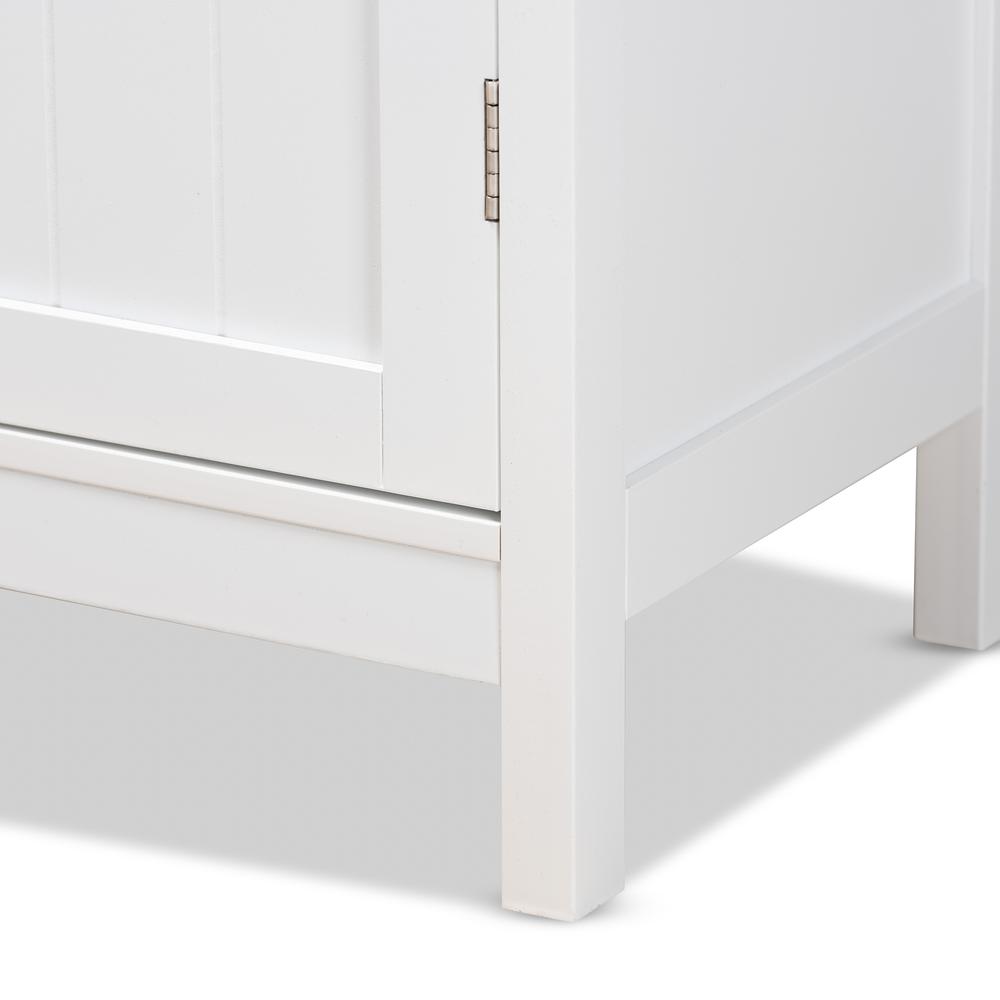 Beltran Modern and Contemporary White Finished Wood Bathroom Storage Cabinet. Picture 16
