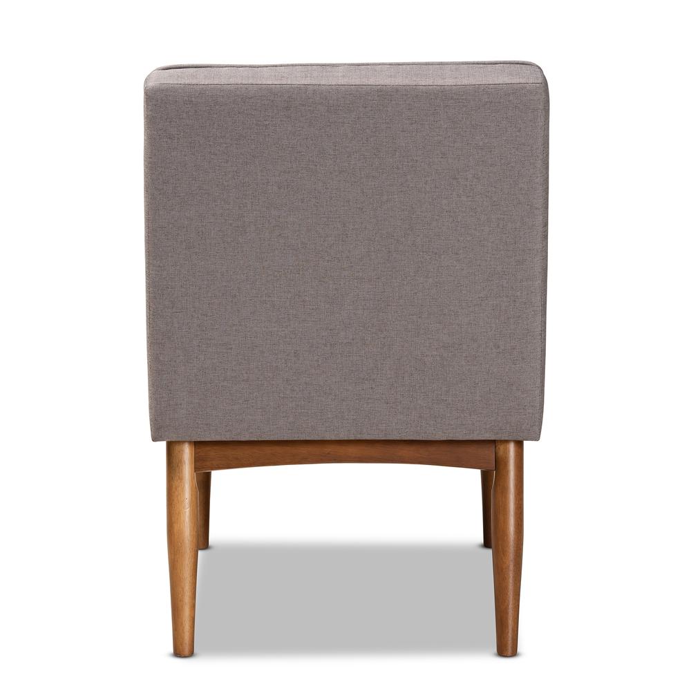 Grey Fabric Upholstered and Walnut Brown Finished Wood Dining Chair. Picture 13