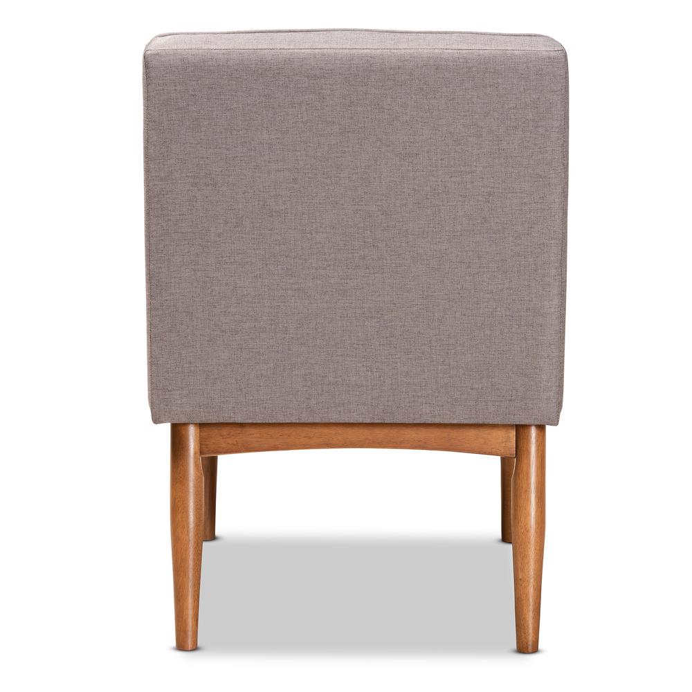 Grey Fabric Upholstered and Walnut Brown Finished Wood Dining Chair. Picture 13