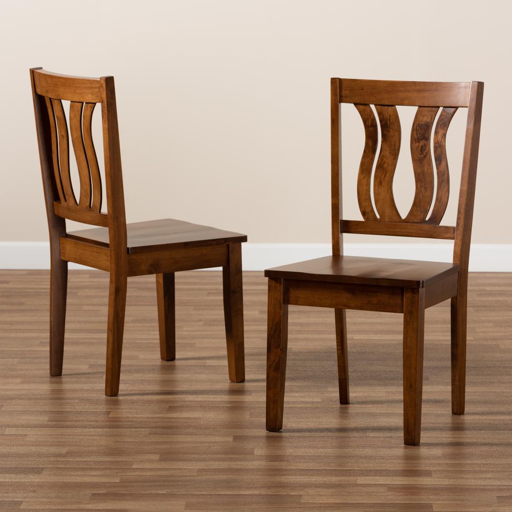 Transitional Walnut Brown Finished Wood 2-Piece Dining Chair Set. Picture 15