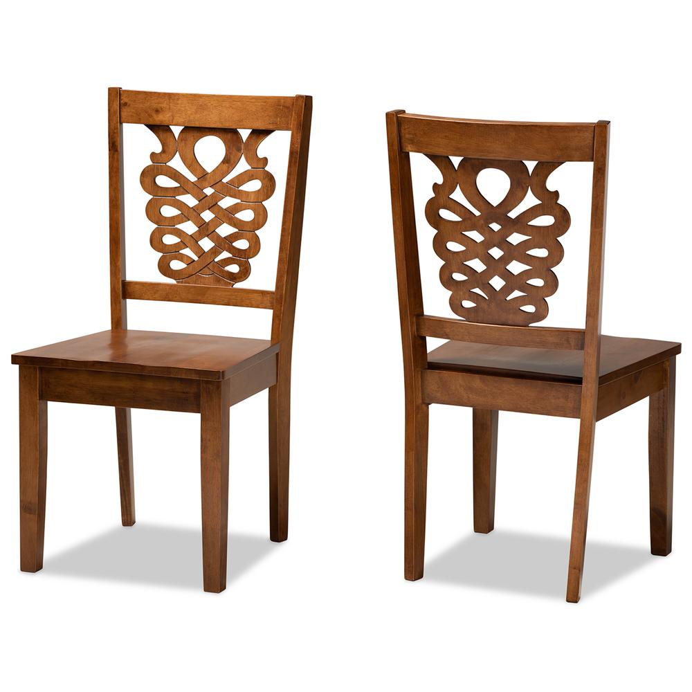 Transitional Walnut Brown Finished Wood 2-Piece Dining Chair Set. Picture 9