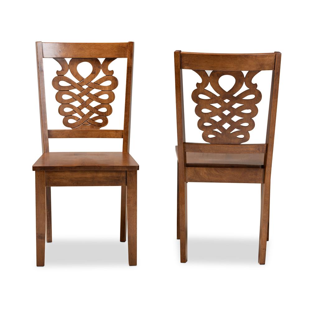 Transitional Walnut Brown Finished Wood 2-Piece Dining Chair Set. Picture 10