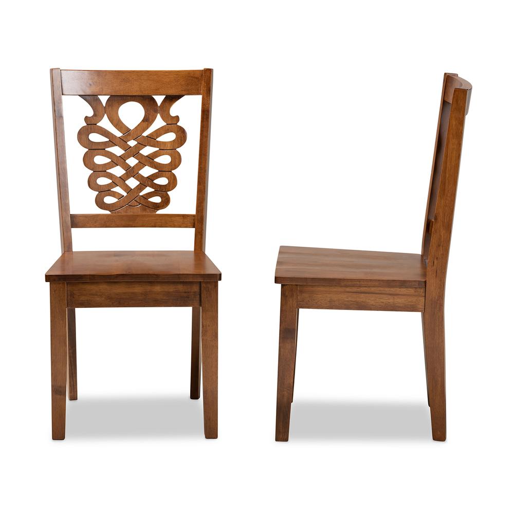Transitional Walnut Brown Finished Wood 2-Piece Dining Chair Set. Picture 11