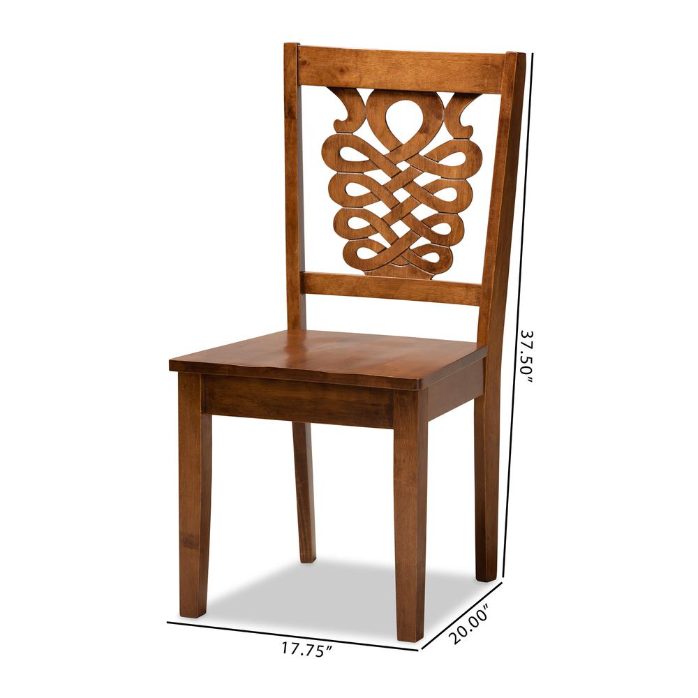 Transitional Walnut Brown Finished Wood 2-Piece Dining Chair Set. Picture 16