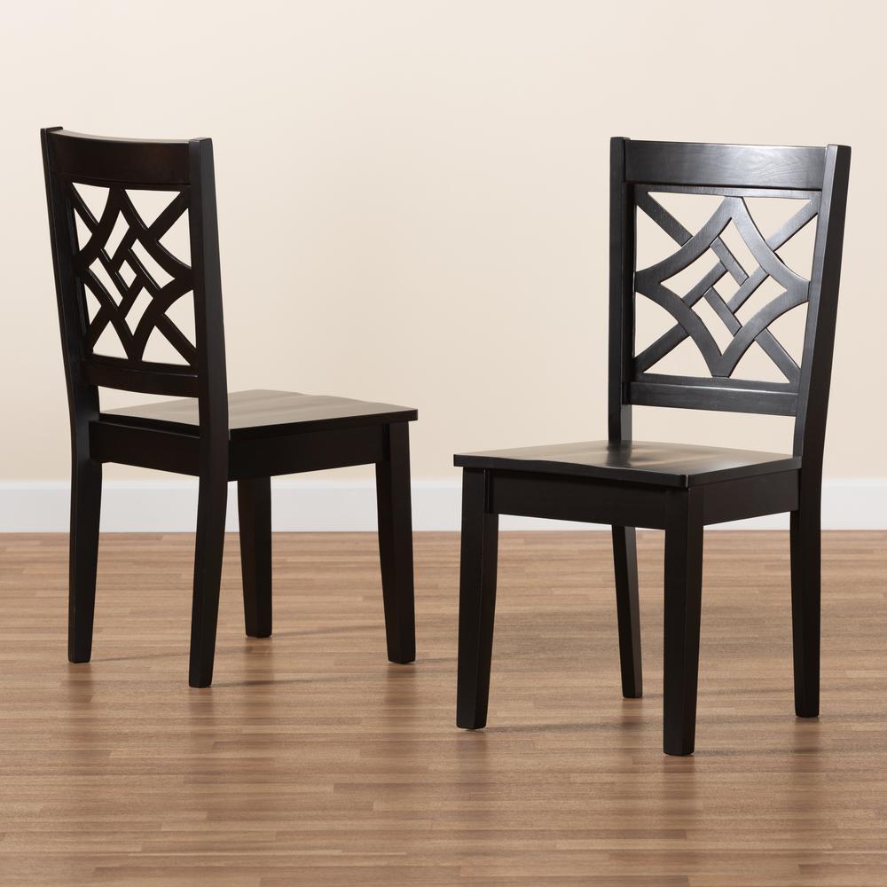 Dark Brown Finished Wood 2-Piece Dining Chair Set. Picture 15
