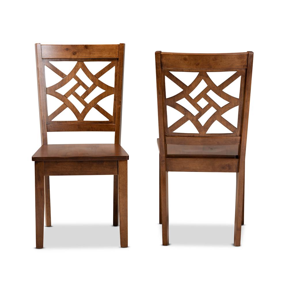 Walnut Brown Finished Wood 2-Piece Dining Chair Set. Picture 10