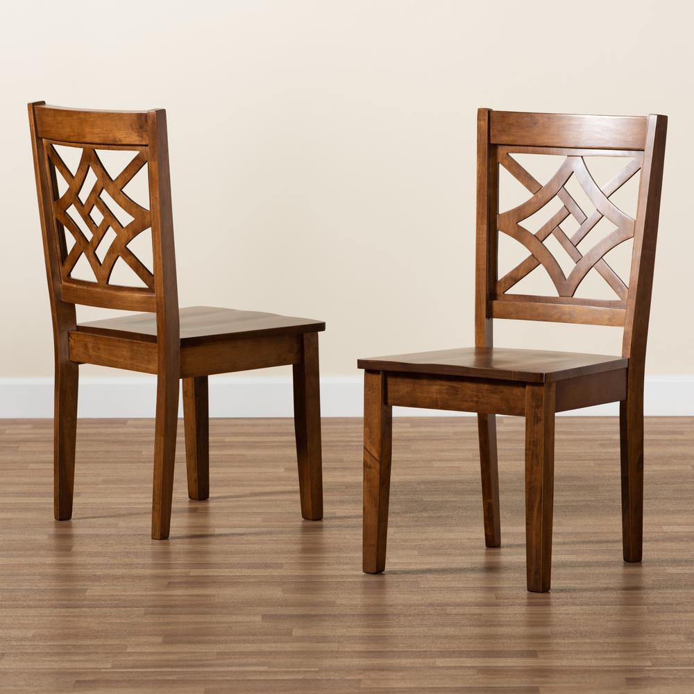 Walnut Brown Finished Wood 2-Piece Dining Chair Set. Picture 15
