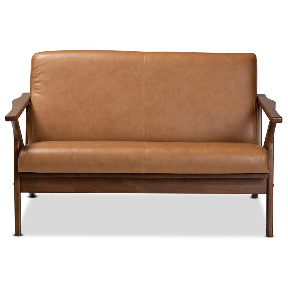 Leather Effect Loveseat. Picture 11
