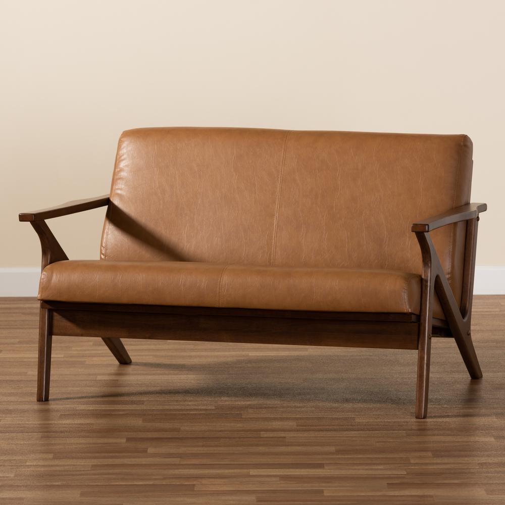 Leather Effect Loveseat. Picture 17