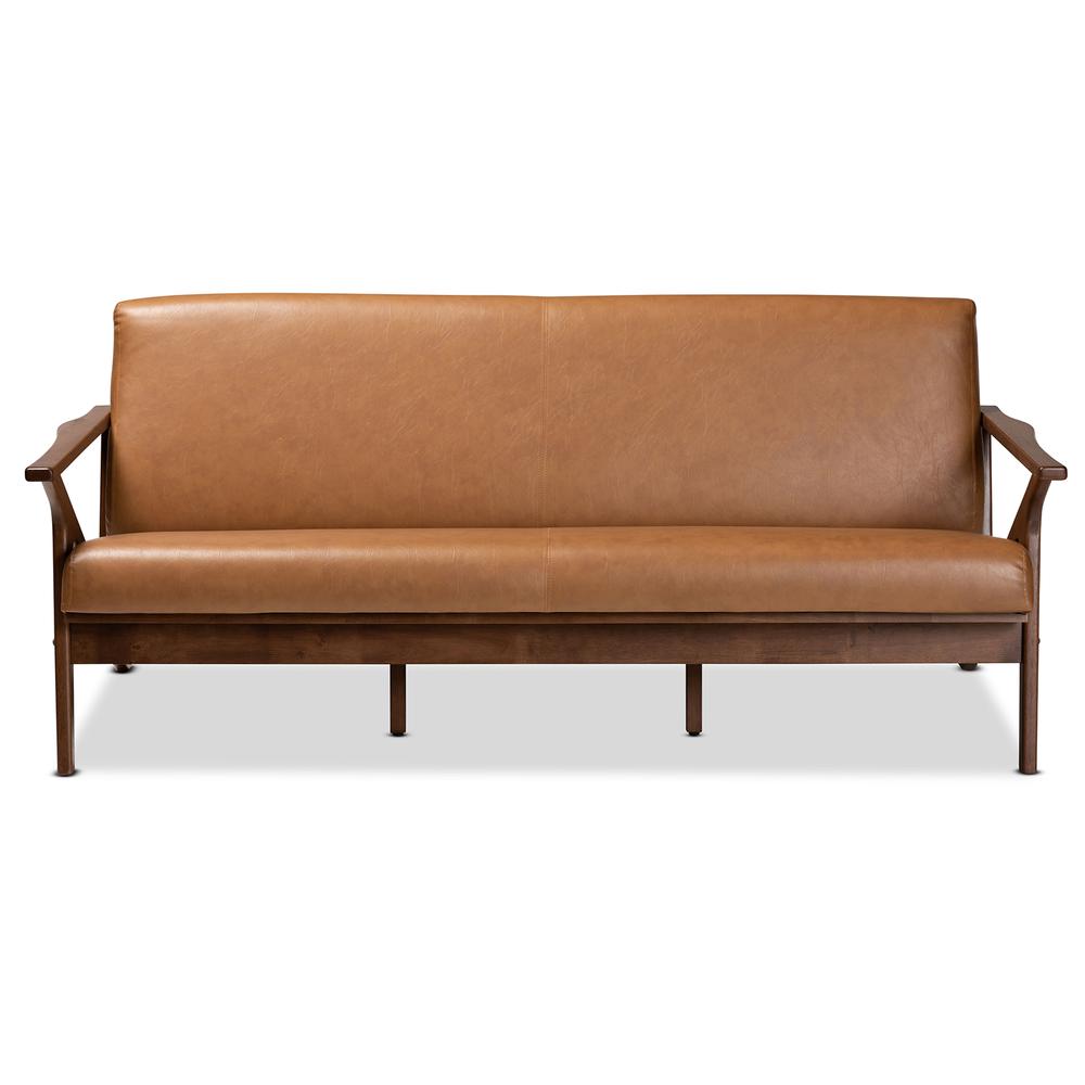Leather Effect Sofa. Picture 11