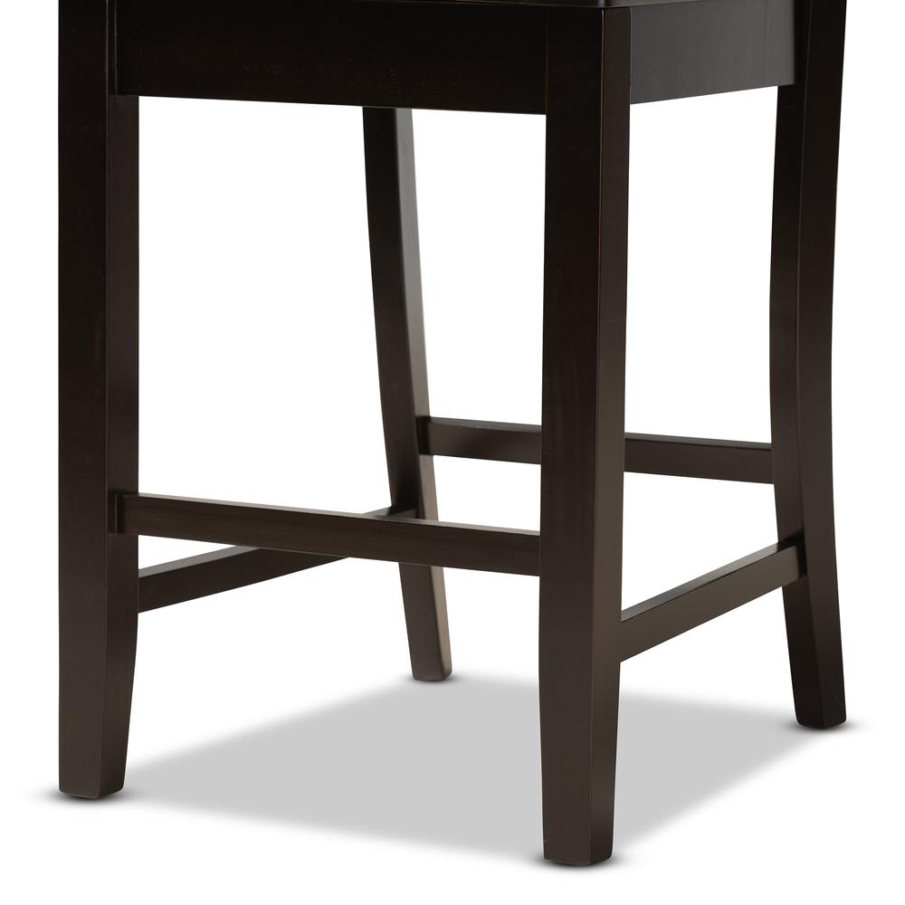Transitional Dark Brown Finished Wood 2-Piece Counter Stool Set. Picture 13