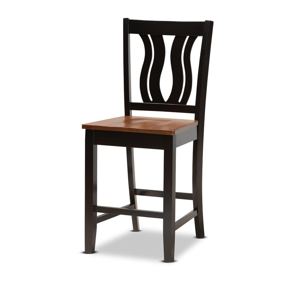 Transitional Two-Tone Dark Brown and Walnut Brown Finished Wood 5-Piece Pub Set. Picture 11