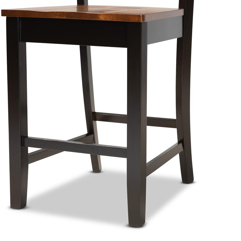 Transitional Two-Tone Dark Brown and Walnut Brown Finished Wood 5-Piece Pub Set. Picture 15