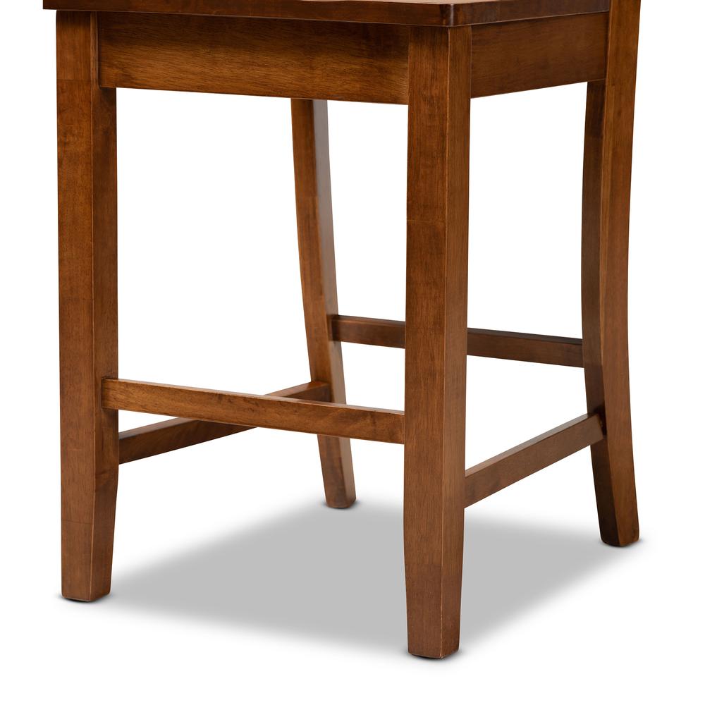 Transitional Walnut Brown Finished Wood 5-Piece Pub Set. Picture 15