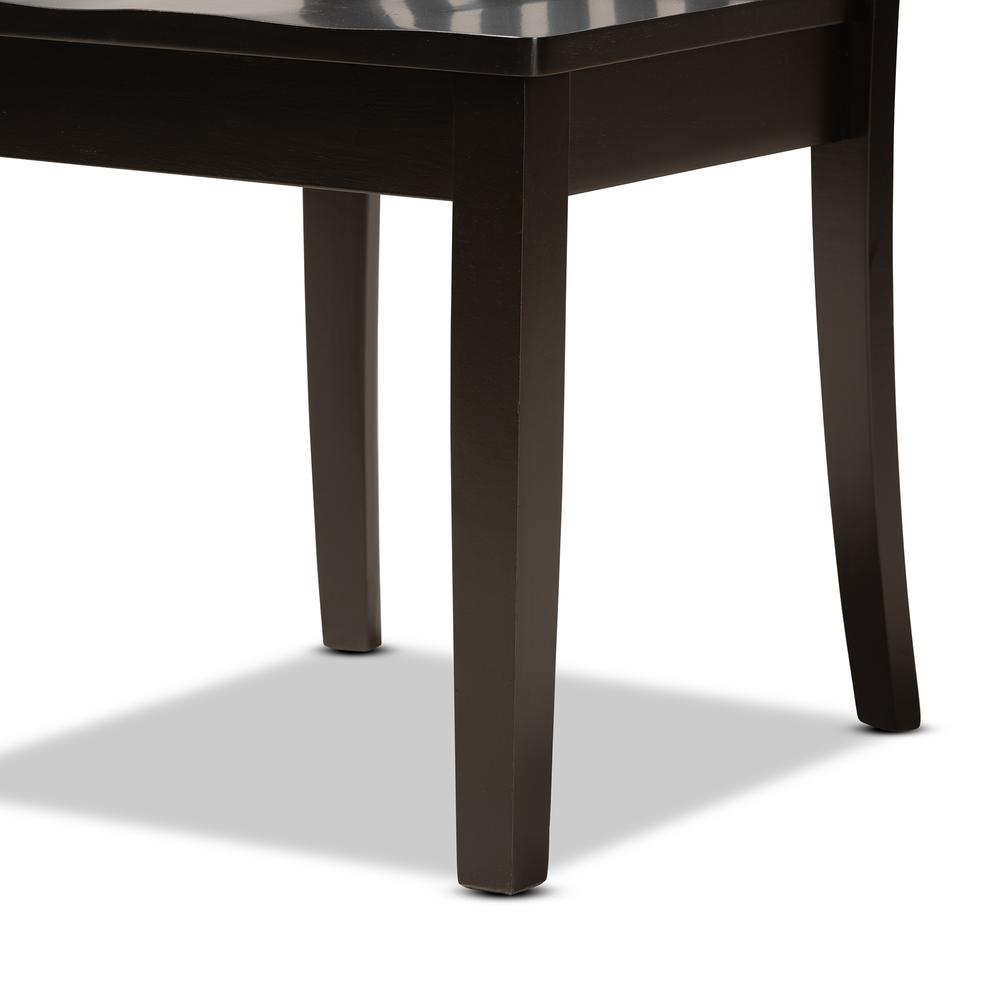 Erion Modern and Contemporary Dark Brown Finished Wood 7-Piece Dining Set. Picture 15