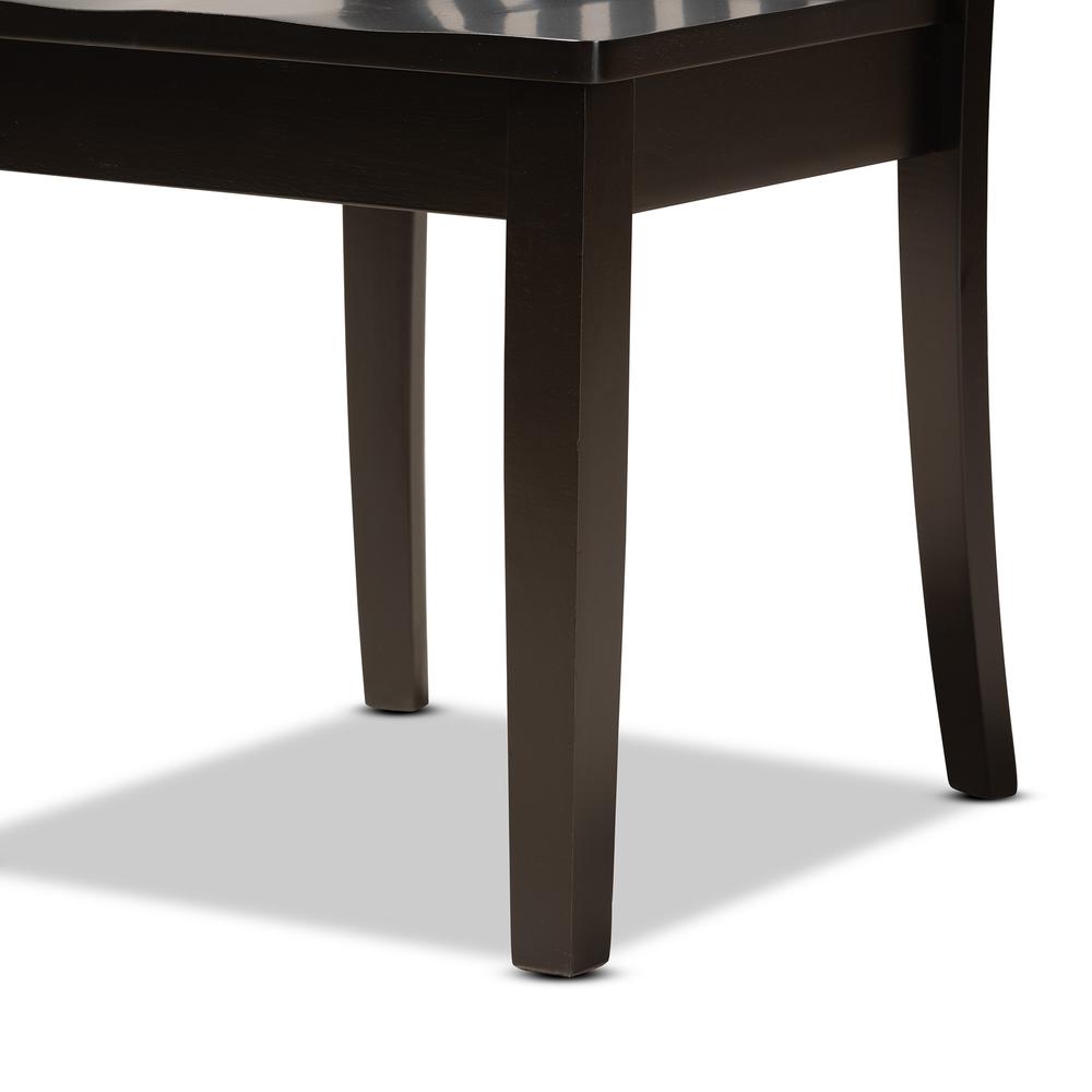 Zora Modern and Contemporary Dark Brown Finished Wood 5-Piece Dining Set. Picture 15