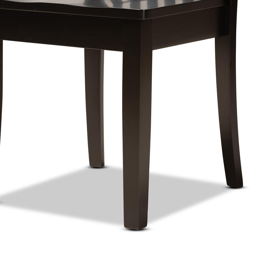 Zala Modern and Contemporary Dark Brown Finished Wood 5-Piece Dining Set. Picture 15