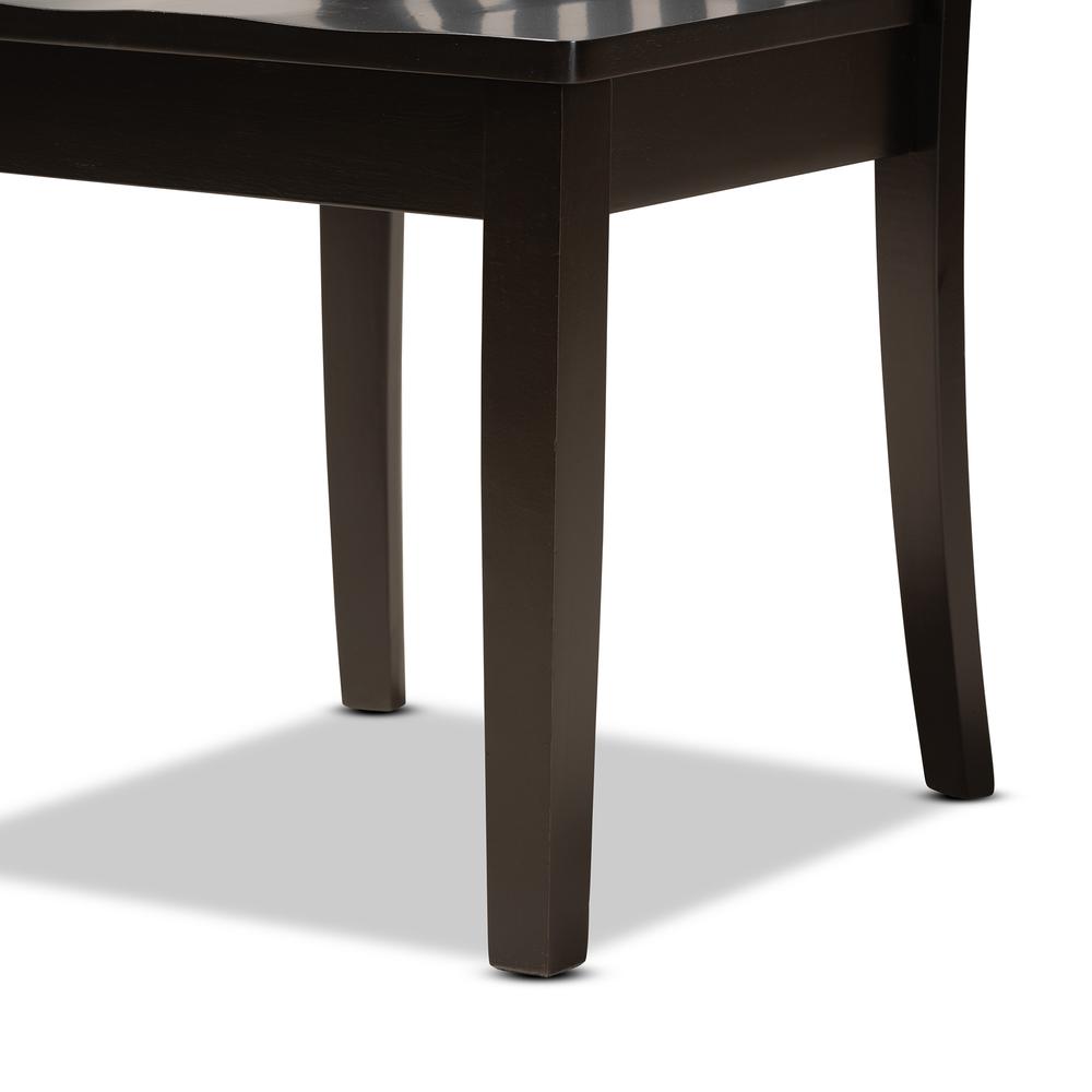 Sasa Modern and Contemporary Dark Brown Finished Wood 5-Piece Dining Set. Picture 15