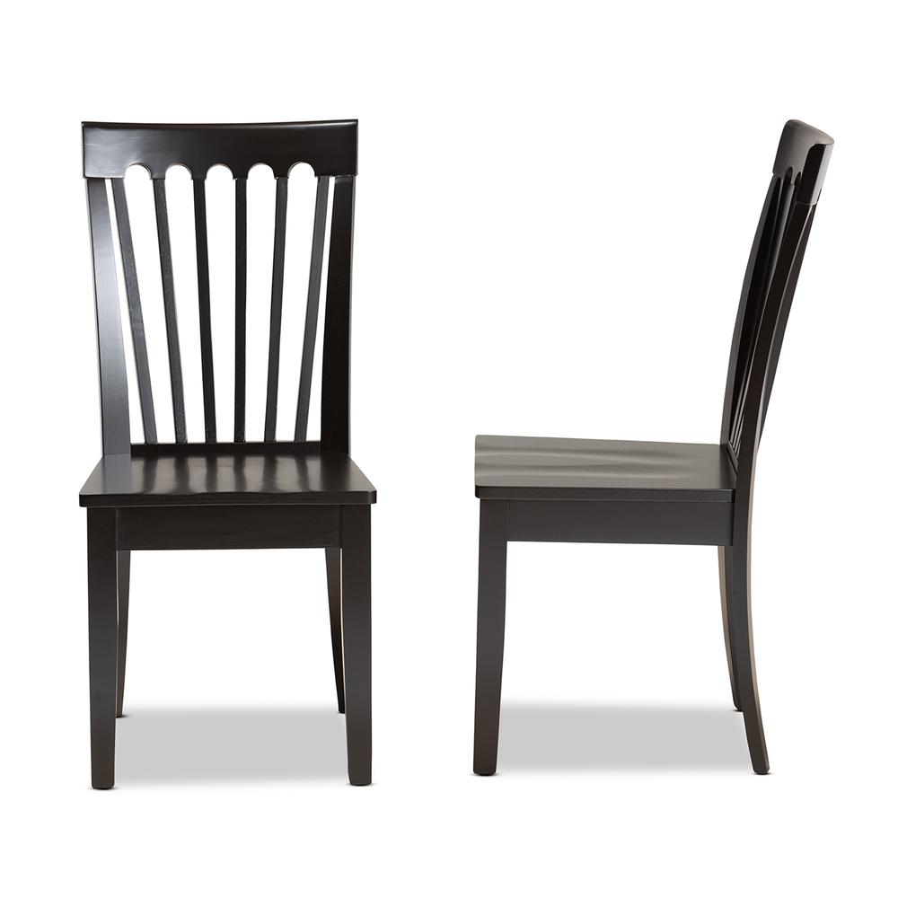 Transitional Dark Brown Finished Wood 2-Piece Dining Chair Set. Picture 11