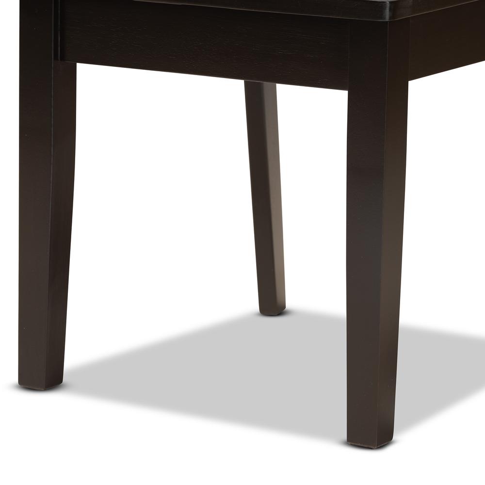 Ela Modern and Contemporary Dark Brown Finished Wood 5-Piece Dining Set. Picture 15