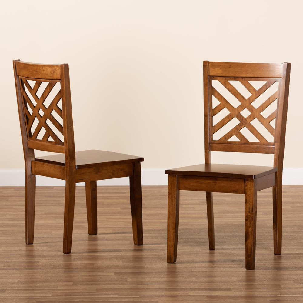 Transitional Walnut Brown Finished Wood 2-Piece Dining Chair Set. Picture 15