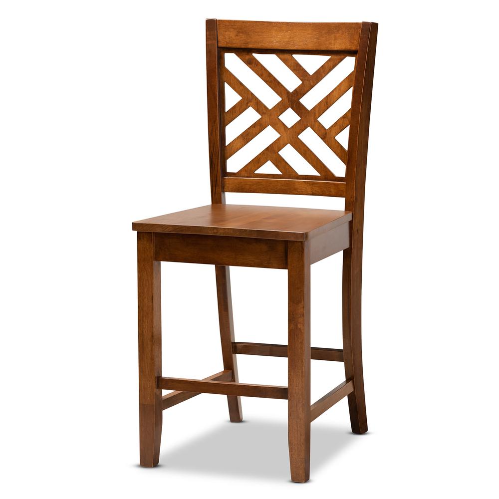 Caron Modern and Contemporary Walnut Brown Finished Wood 5-Piece Pub Set. Picture 11
