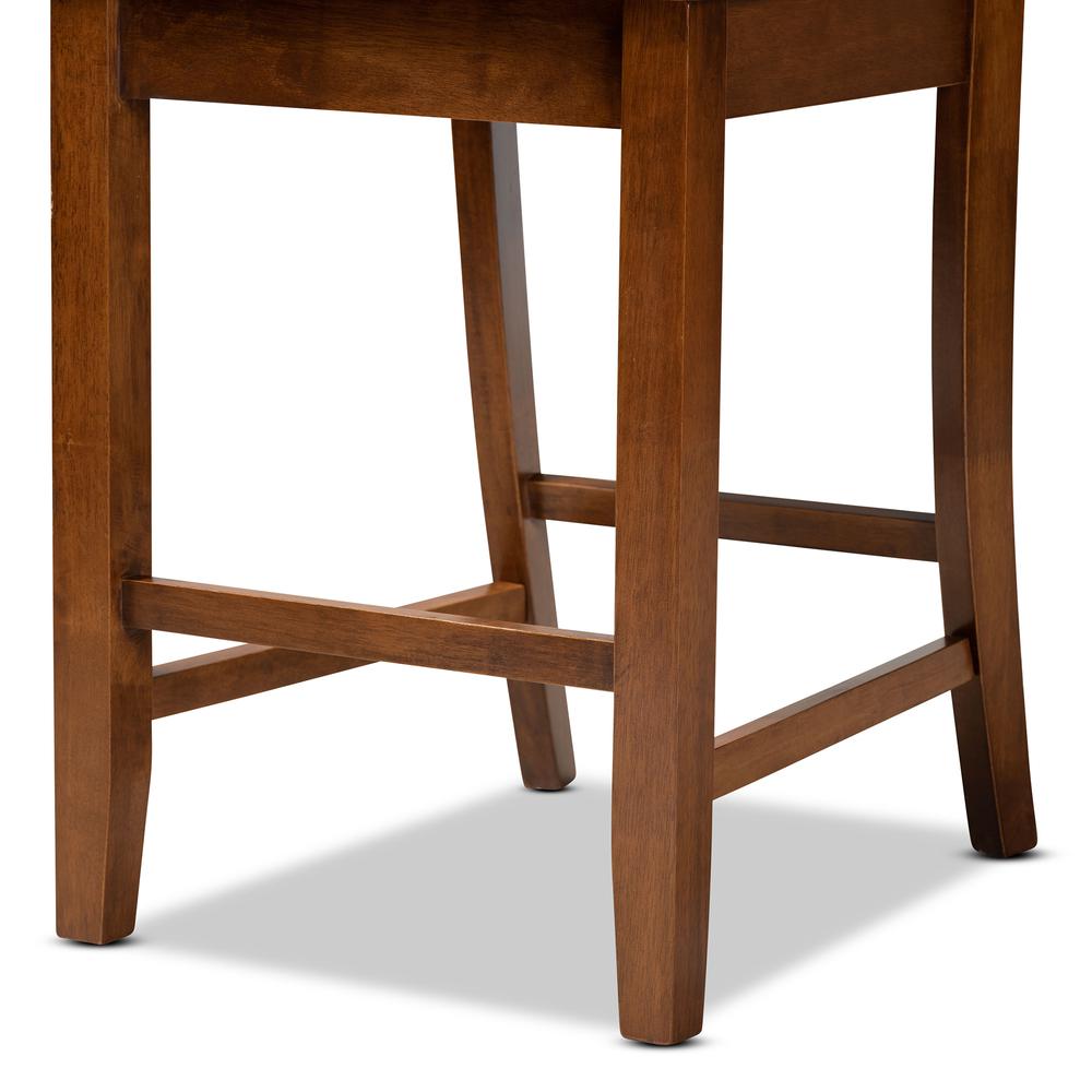 Transitional Walnut Brown Finished Wood 2-Piece Counter Stool Set. Picture 13