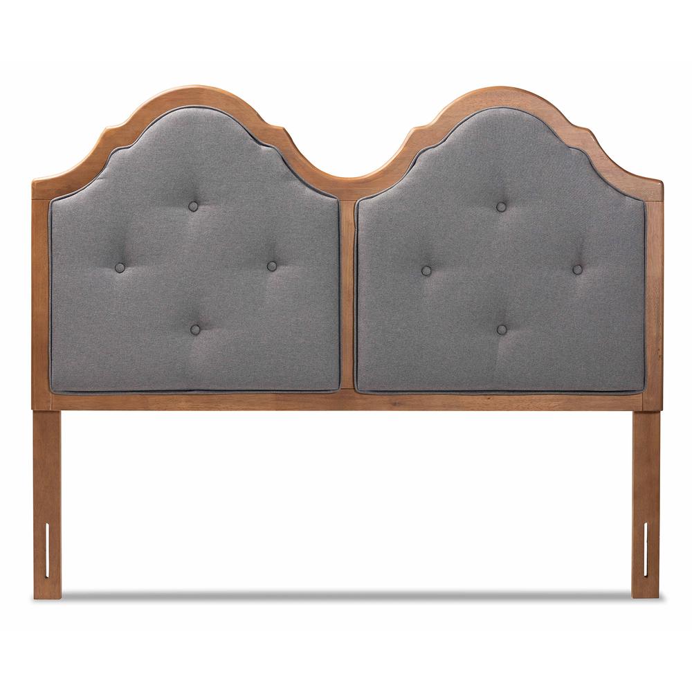 Walnut Brown Finished Wood Queen Size Arched Headboard. Picture 9