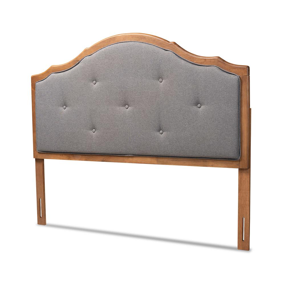 Walnut Brown Finished Wood Queen Size Arched Headboard. Picture 8