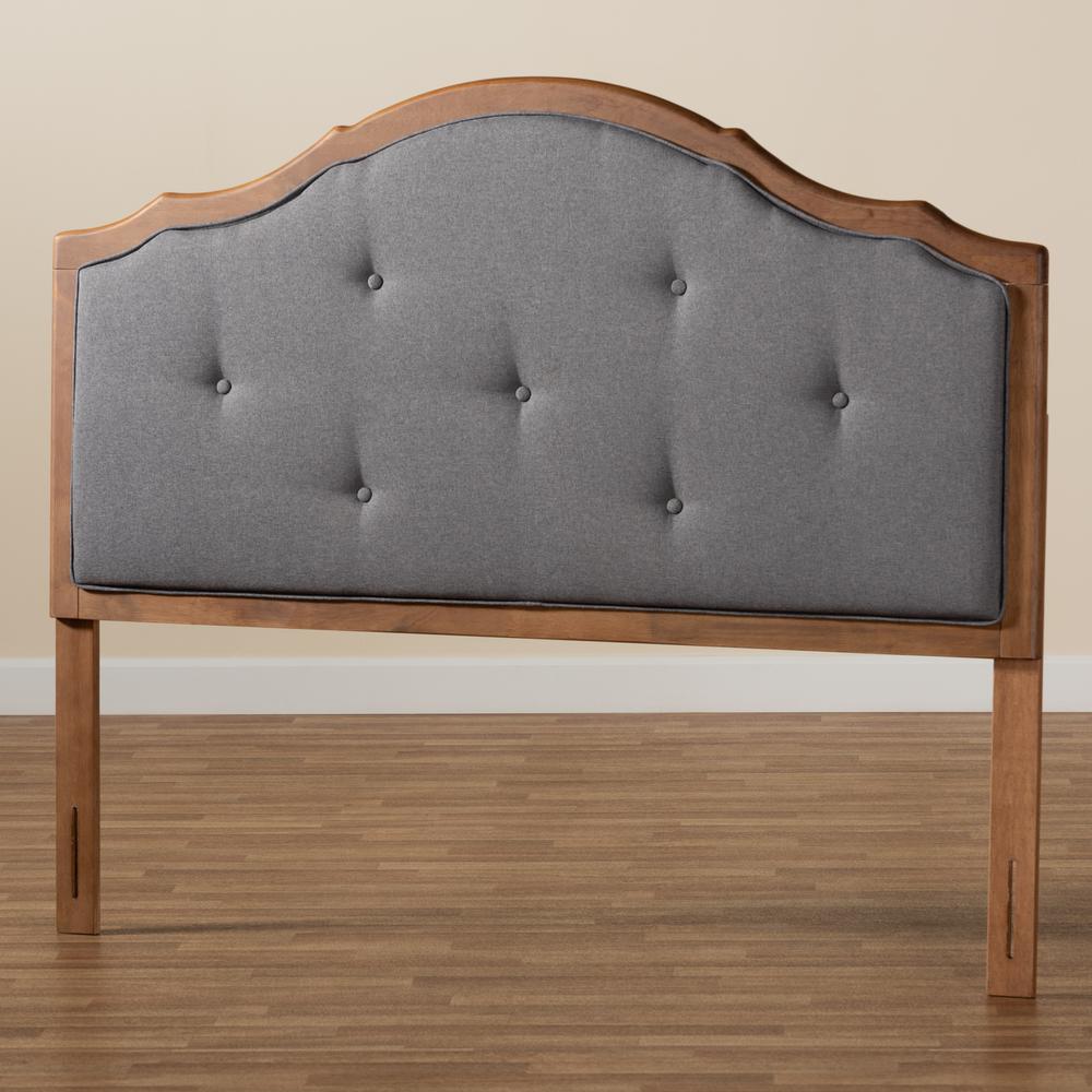 Walnut Brown Finished Wood Queen Size Arched Headboard. Picture 12