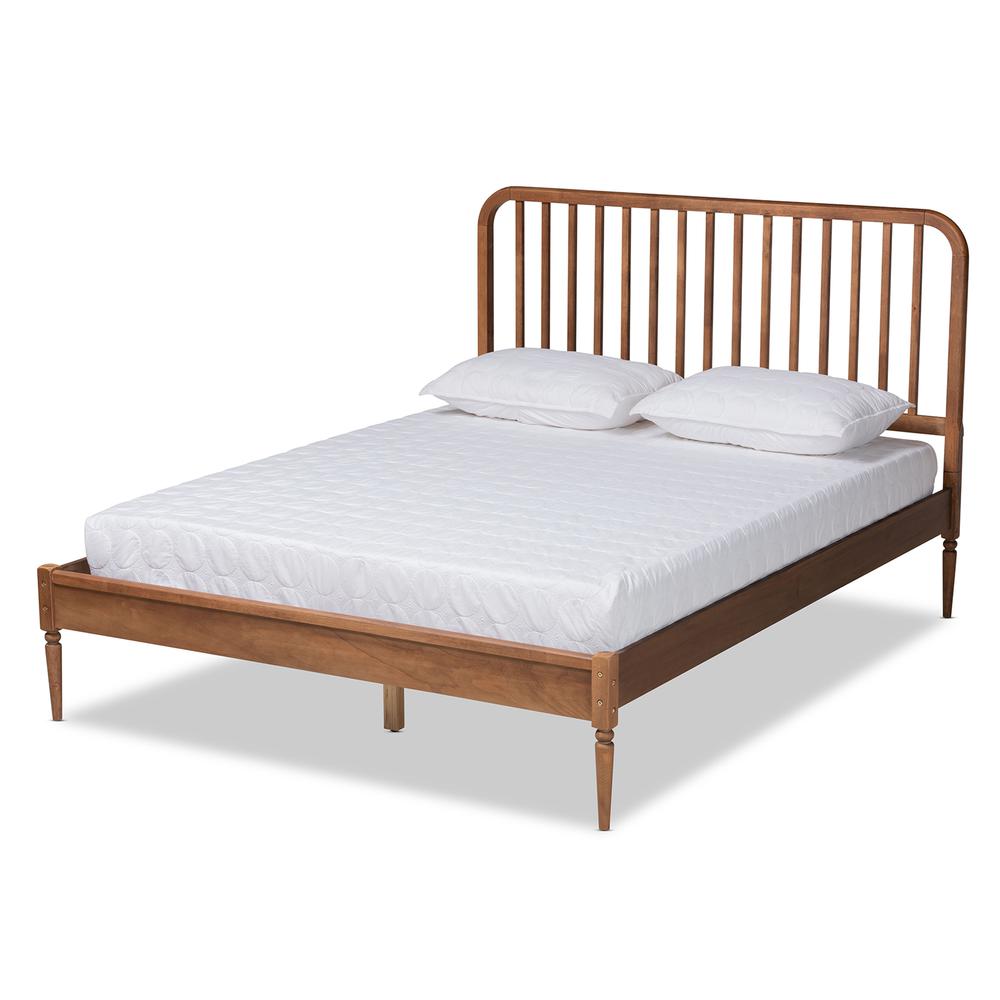 Neilan Modern and Contemporary Walnut Brown Finished Wood Full Size Platform Bed. Picture 12