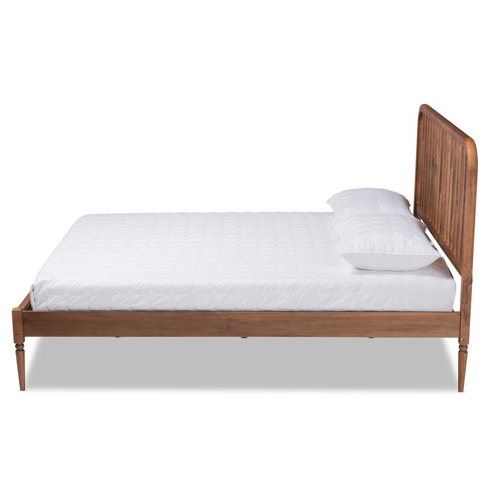 Neilan Modern and Contemporary Walnut Brown Finished Wood Full Size Platform Bed. Picture 13