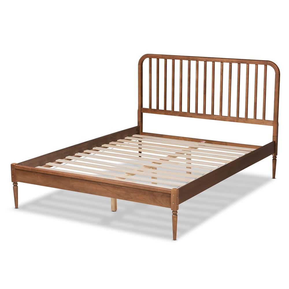 Neilan Modern and Contemporary Walnut Brown Finished Wood Full Size Platform Bed. Picture 14