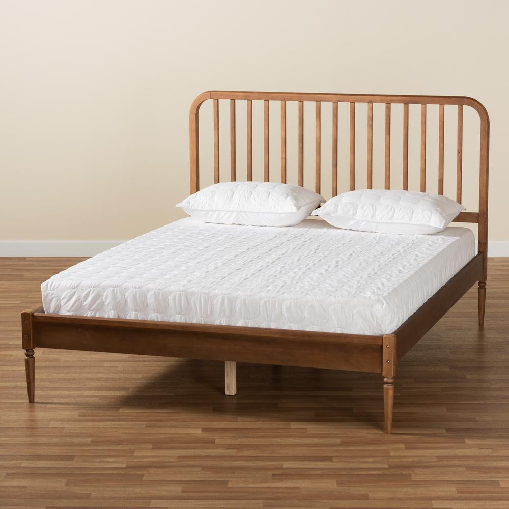 Neilan Modern and Contemporary Walnut Brown Finished Wood Full Size Platform Bed. Picture 19