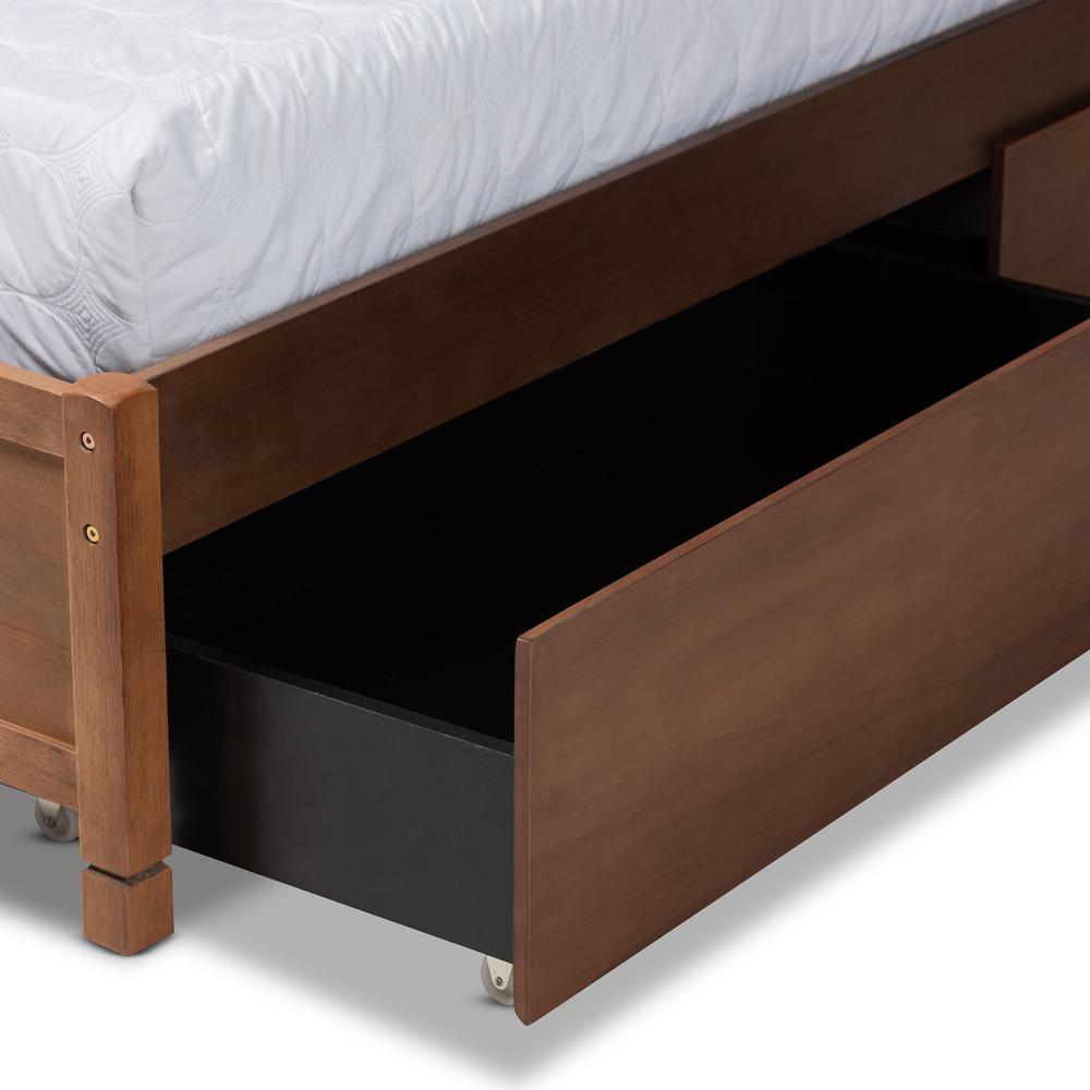 Walnut Brown Finished Wood Full Size 4-Drawer Platform Storage Bed. Picture 20