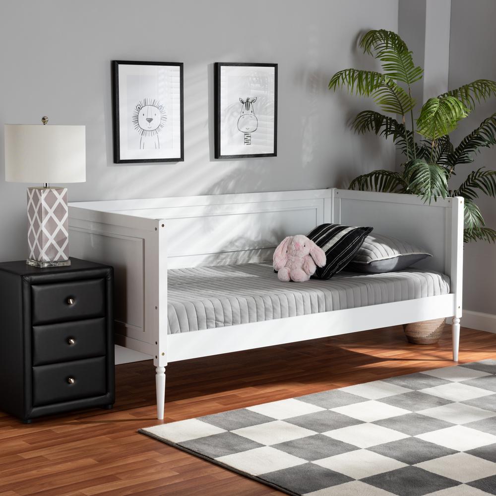 Baxton Studio Daniella Modern and Contemporary White Finished Wood Daybed. Picture 16