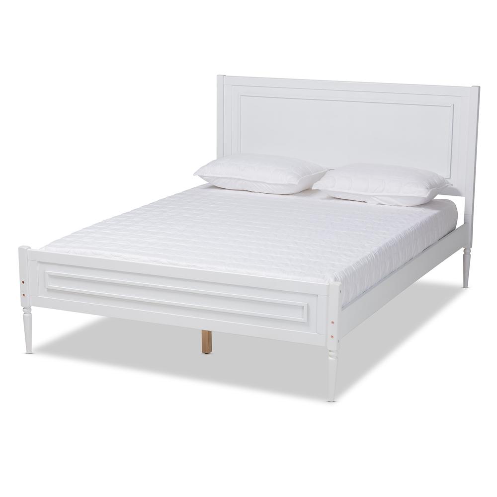 Daniella Modern and Contemporary White Finished Wood Full Size Platform Bed. Picture 11