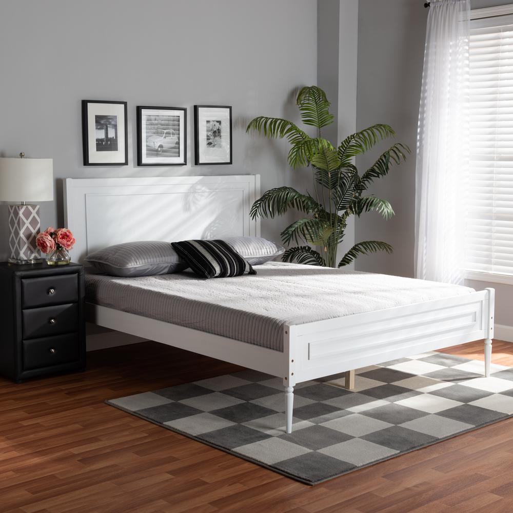 Daniella Modern and Contemporary White Finished Wood Full Size Platform Bed. Picture 17