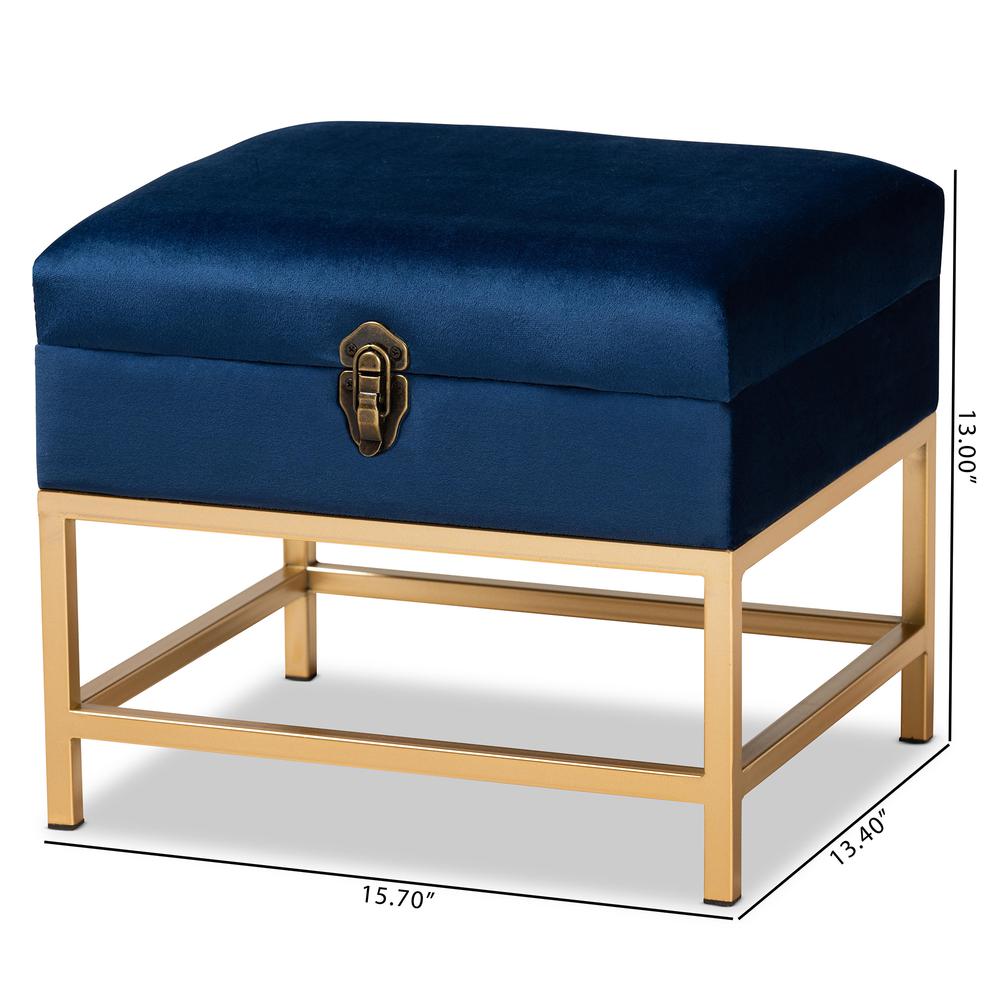 Gold Finished Metal Small Storage Ottoman. Picture 20