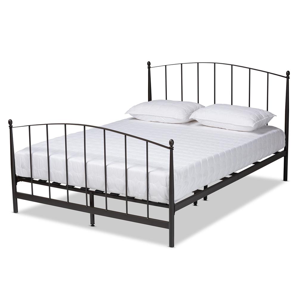 Lana Modern and Contemporary Black Bronze Finished Metal Full Size Platform Bed. Picture 9