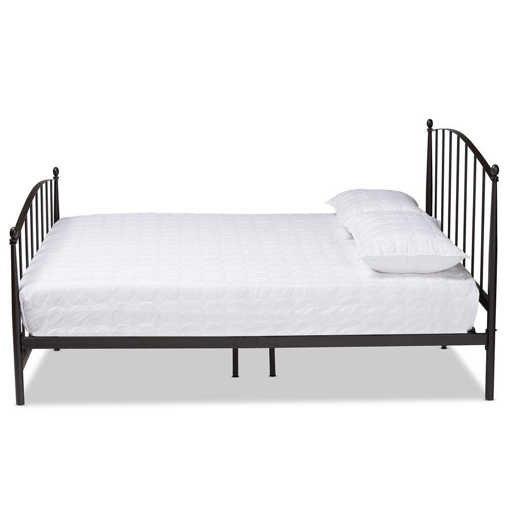 Lana Modern and Contemporary Black Bronze Finished Metal Full Size Platform Bed. Picture 10