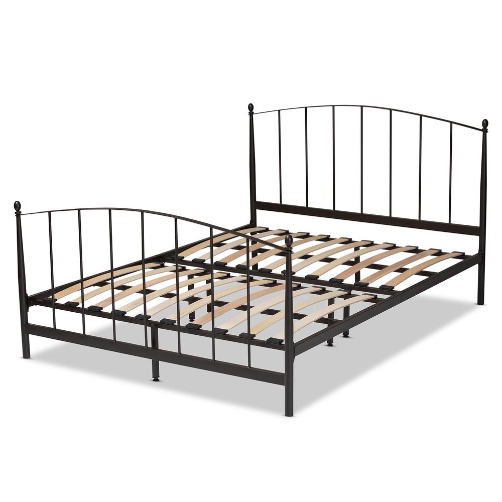 Lana Modern and Contemporary Black Bronze Finished Metal Full Size Platform Bed. Picture 11