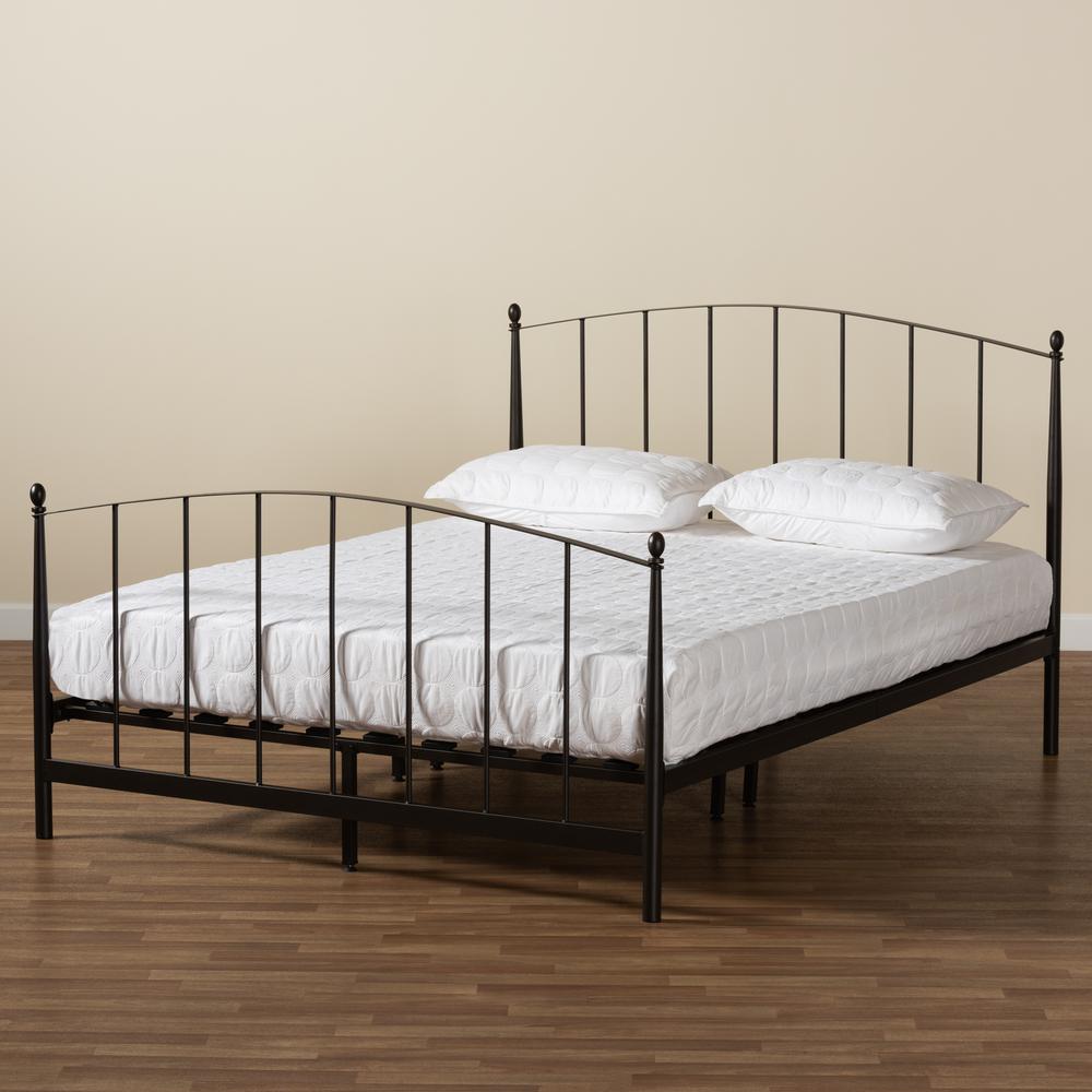 Lana Modern and Contemporary Black Bronze Finished Metal Full Size Platform Bed. Picture 14