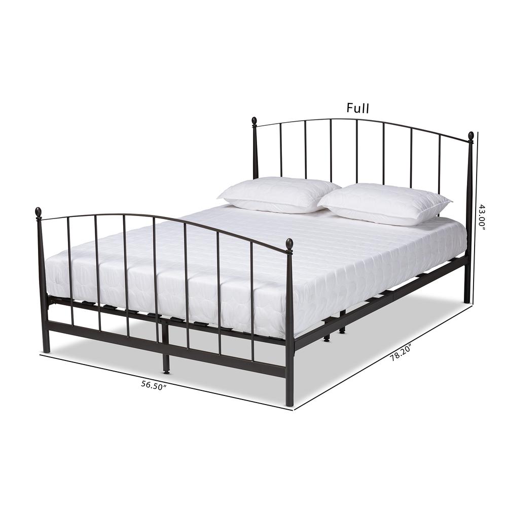 Lana Modern and Contemporary Black Bronze Finished Metal Full Size Platform Bed. Picture 15